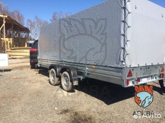 Двухосный прицеп с тентом аэро 150 см.Коммерческий