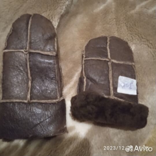 Краги и варежки-дубленки детские на 4-8 лет