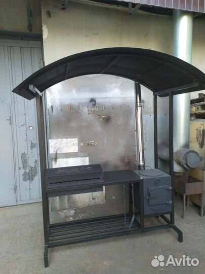 Мангал с печью под казан