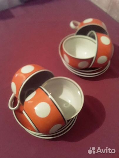 Фарфоровые Чайные пары и бокалы Фарфор СССР