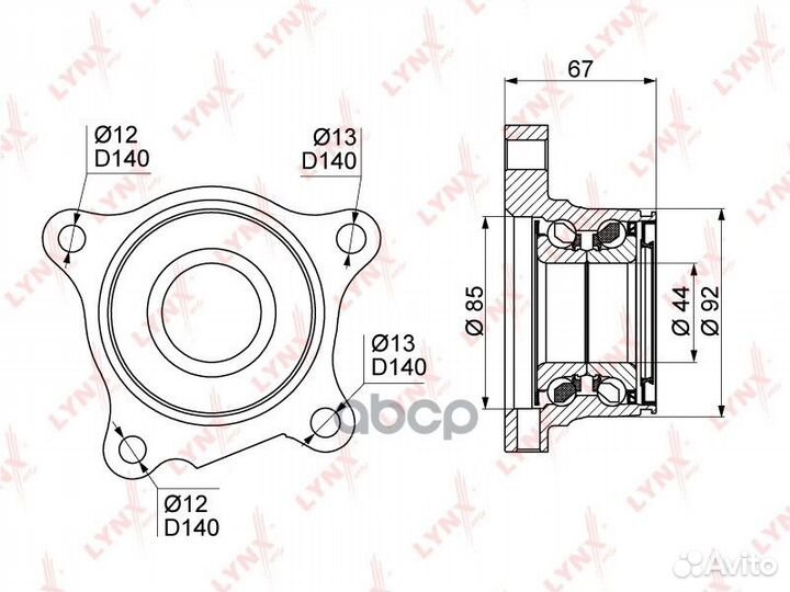 Ступица колеса зад прав WB1030 lynxauto