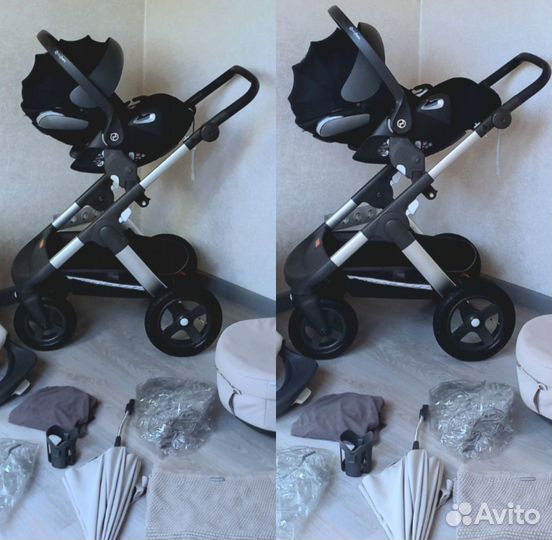 Детская коляска Stokke trails 3в1+tatamia+кроватка