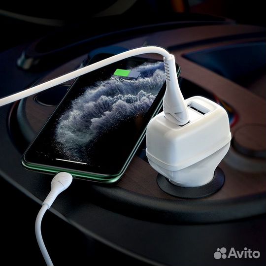 Автомобильное зарядное устройство hoco Z36 Leader