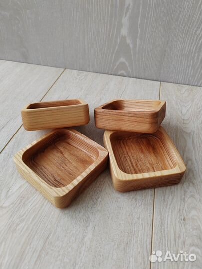 Набор из четырех соусников из массива ясеня