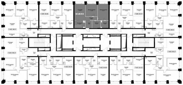 2-к. квартира, 64,9 м², 31/55 эт.