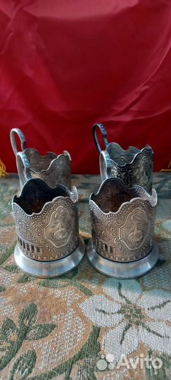 Подстаканники Космос мельхиор СССР