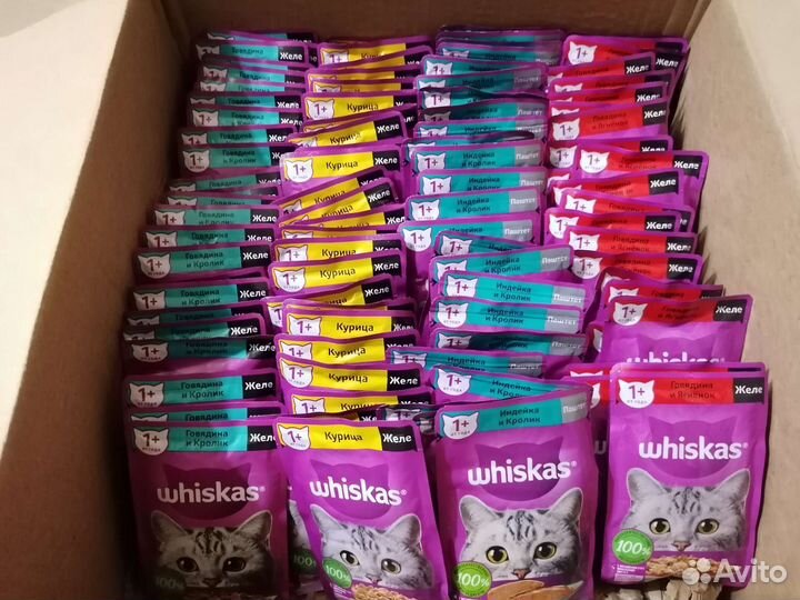 Корм жидкий Whiskas, Kitekat, Pedigree, Chappi