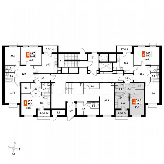 1-к. квартира, 35,8 м², 1/9 эт.