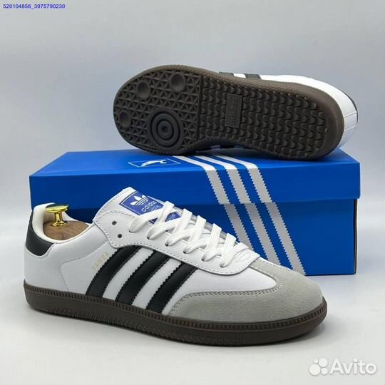 Кроссовки Adidas Samba White/Black (Арт.24490)