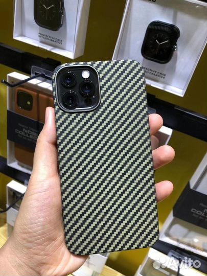 Чехол K-DOO Kevlar для iPhone 12/12Pro чёрн-зелёны