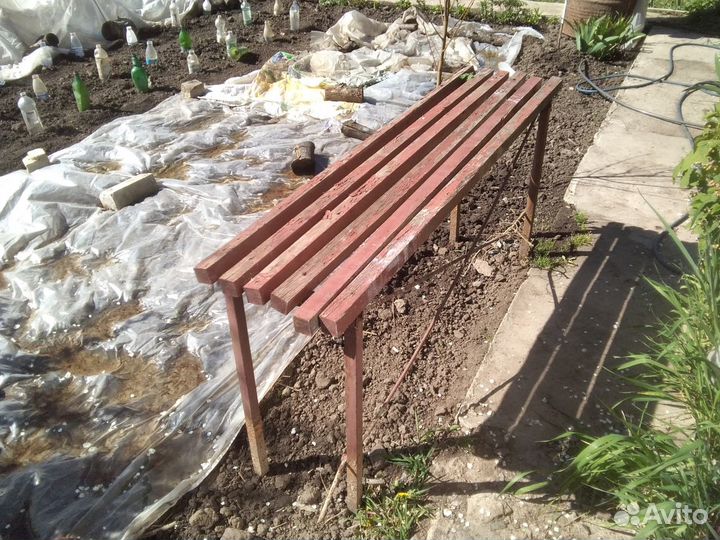 Лавочка, стол, строительный стол