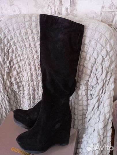 Ботильоны натуральная замша зимние новые