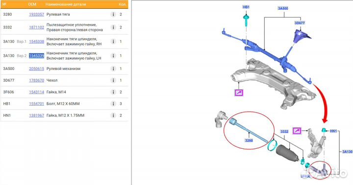 Рулевые тяги и наконечники Ford Ecosport