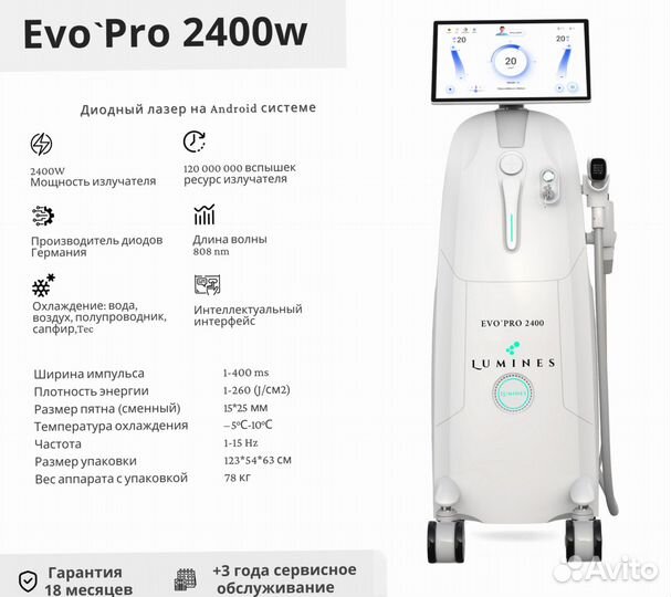 Аппарат для эпиляции люминес Evo-Pro 2400