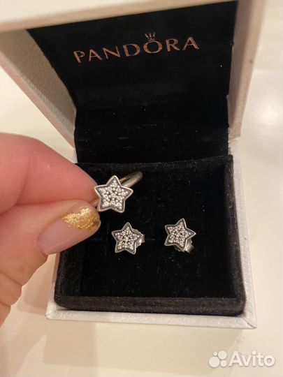 Серьги и кольцо пандора