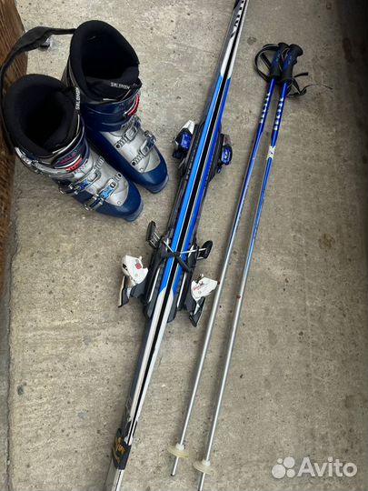 Горные лыжи+ботинки+палки
