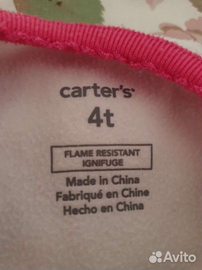 Флисовая пижама/комбинезон Carters 4 года