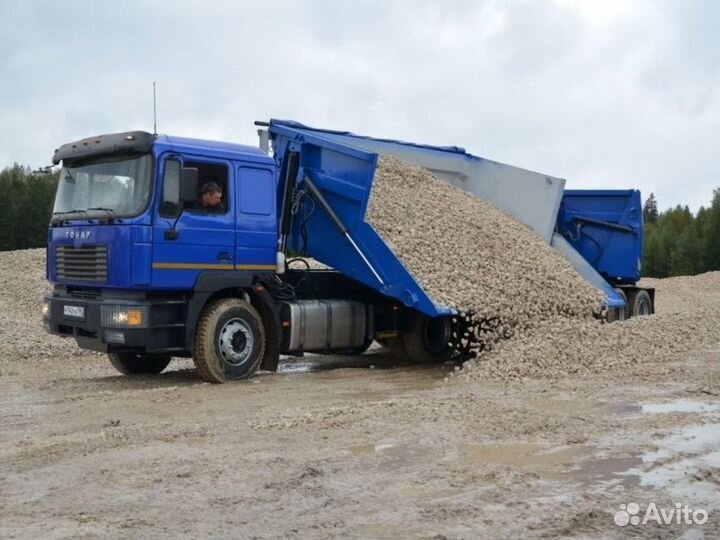 Песок строительный крупный от трех кубов