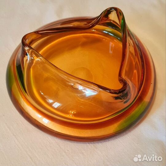 Пепельница, цветное стекло, Чехословакия, винтаж