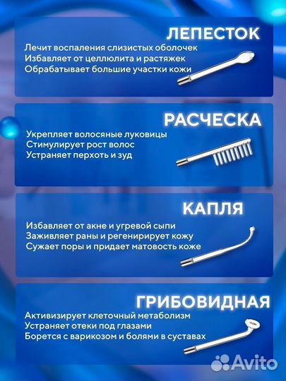 Дарсонваль новый 4 насадки