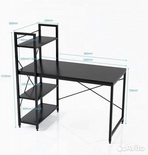 Компьютерный стол со стеллажом
