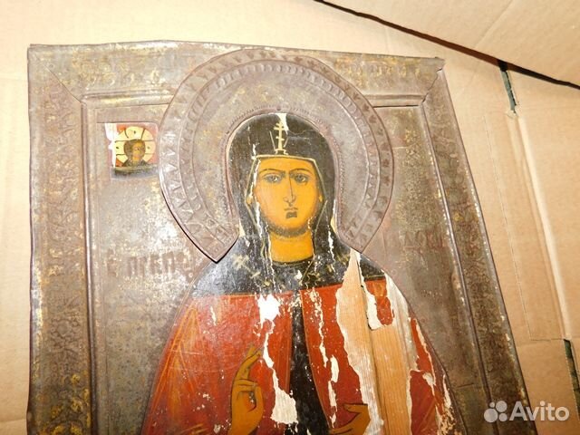 Антикварная,православная икона мученица Евдокия