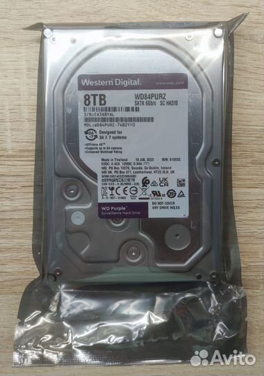 Жесткие диски WD Purple 1 - 8 тб, новые