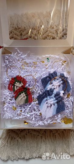 Серьги макраме