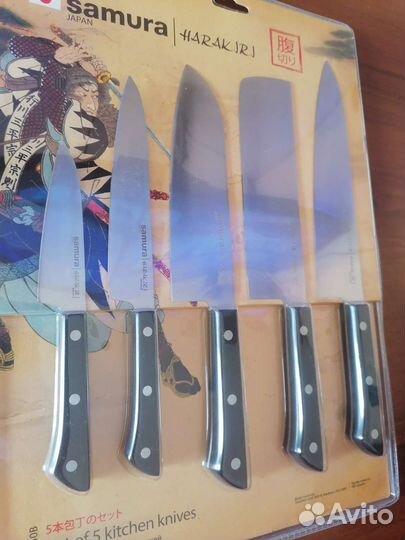 Набор кухонных ножей samura harakiri в упаковке