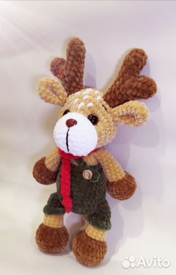 Оленёнок из плюшевой пряжи