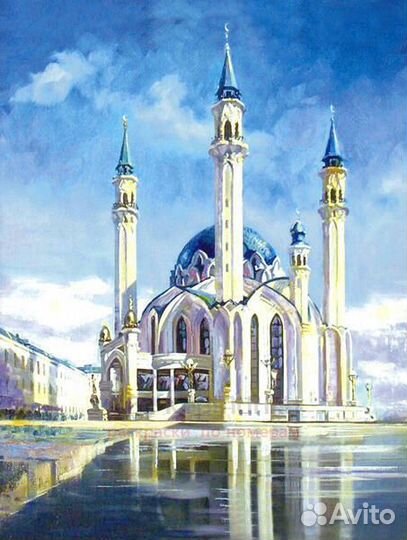 Картина по номерам 40x50 Мечеть Кул-Шариф на фоне