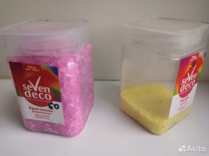 Декор, цветной песок и миниатюрки