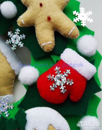 Новогодний венок из фетра