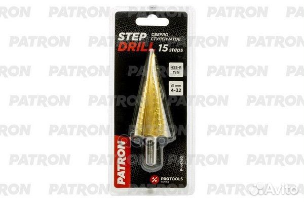 Сверло по металлу HSS-TiN, ступенчатое 4-32 мм