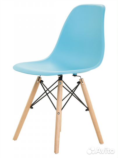 Стул в стиле eames DSW, голубой, 1 шт