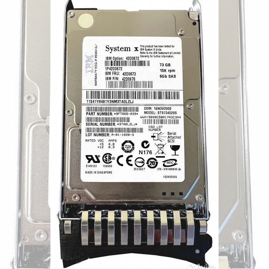 [42D0672] Жесткий Диск Ibm 73gb Sas 2,5" Hdd 42d0672