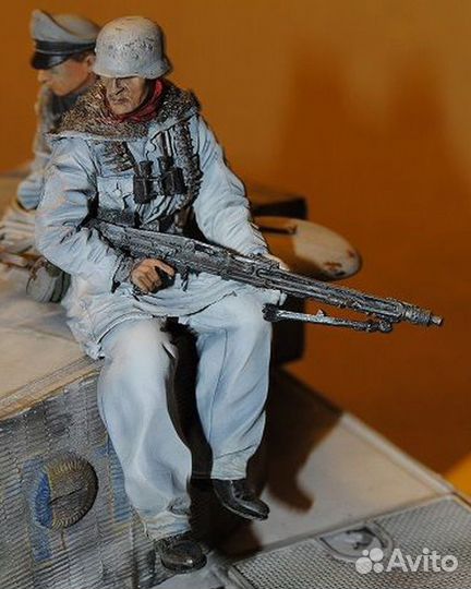 Солдат 120 мм resin kit танковый десант 1/16