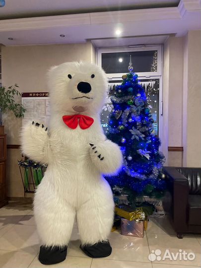 Белый мишка поздравление Ростовая кукла