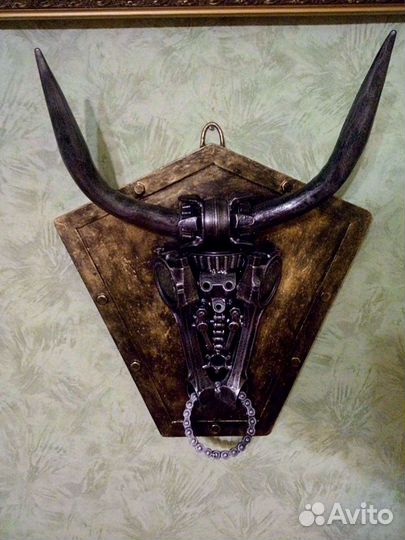 Бык картина из автозапчастей