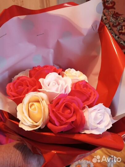 Букет из мыльных роз