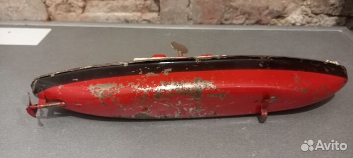 Игрушки СССР Корабль металл заводной