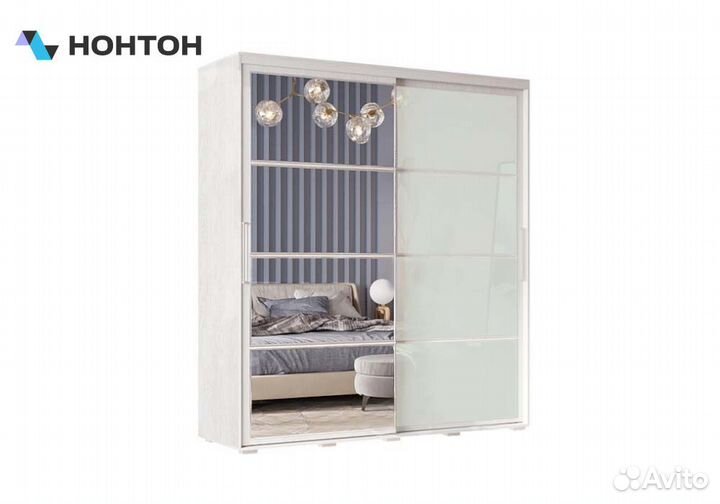 Шкаф-купе Крафт-6 ясень белый