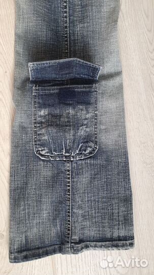 Джинсы клеш с карманами