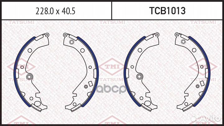 Колодки тормозные барабанные зад TCB1013 TA