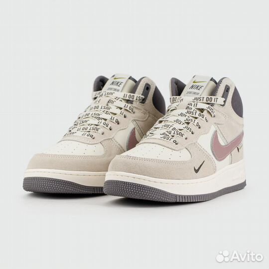 Nike Air Force 1 Mid Grey / Wh. with Fur Wmns