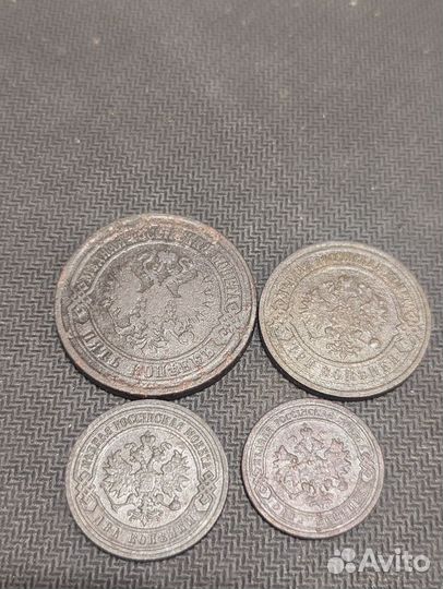 Набор монет ри 5,3,2,1 копейки медь