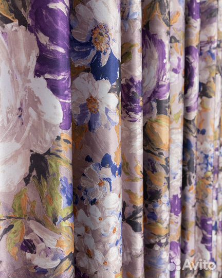 Шторы рогожка Медина сирень новые пошив