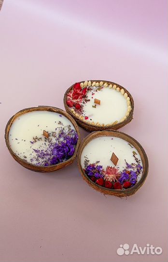 Свечи в кокосе ароматические