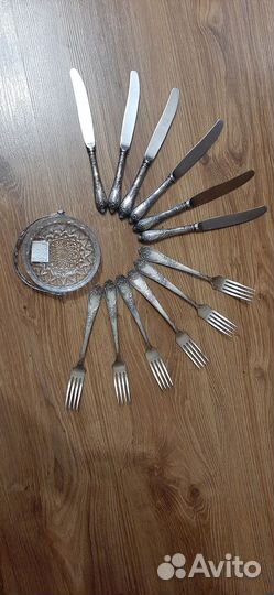 Мельхиоровые ножи, вилки