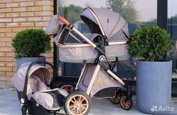 Коляска 3в1/2в1 трансформер Новая (Коричневый)